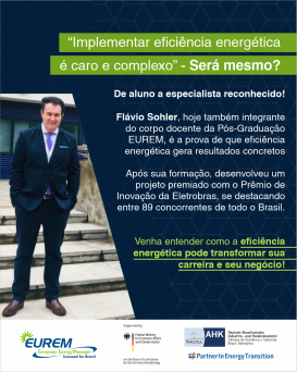 Trabalho de social media para as redes sociais da AHK Rio divulgando o curso de pós-graduação Eurem