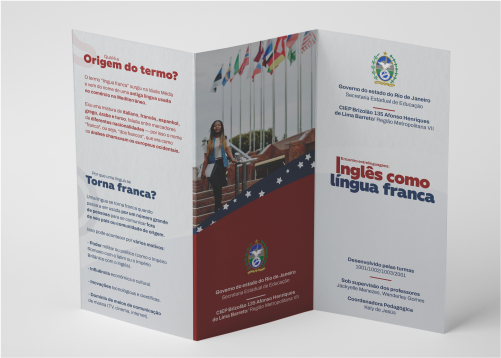 Criação de folder com conteúdo educativo para feira anual realizada no Ciep Afonso Henriques de Lima Barreto.