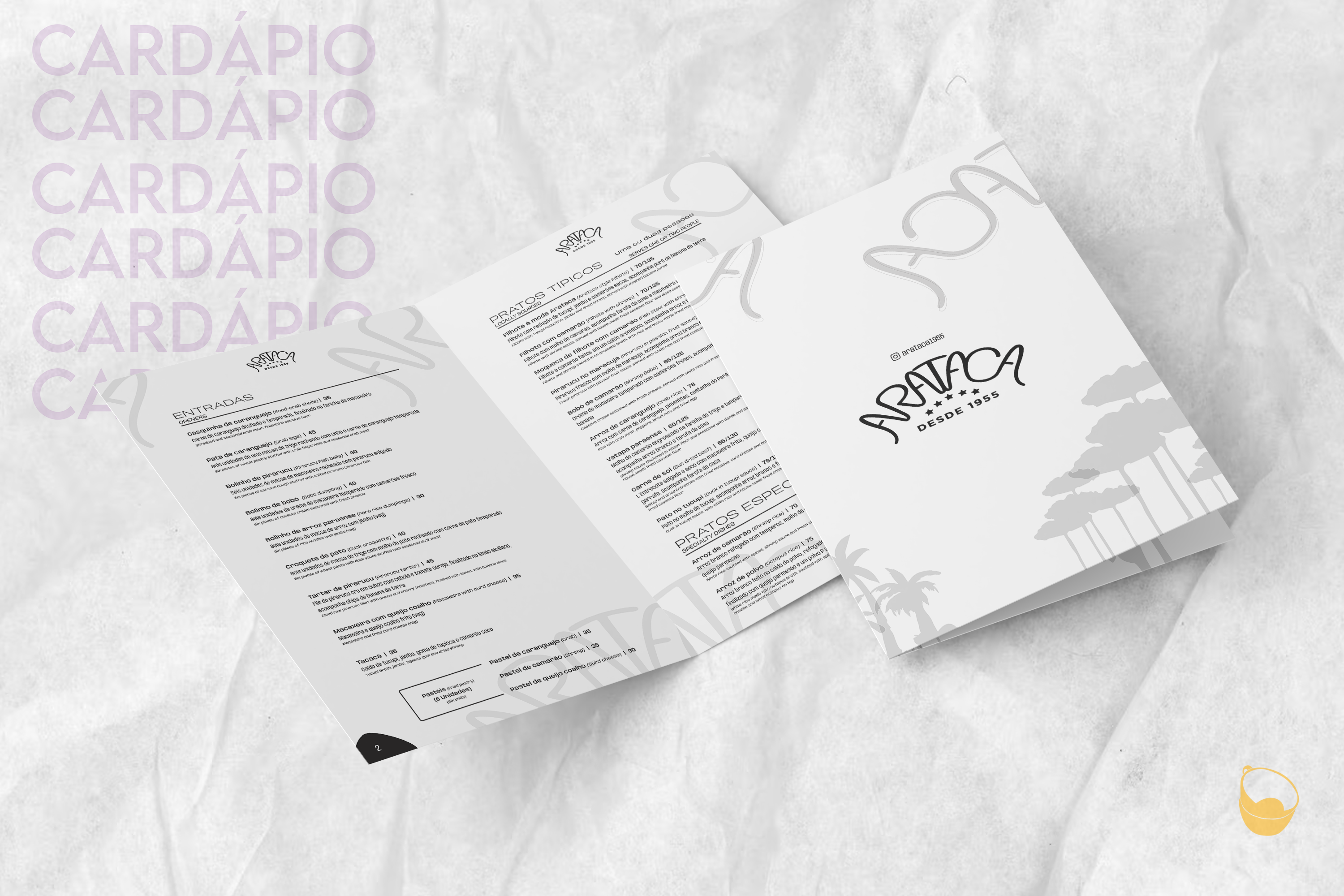 Cardápio restaurante Arataca