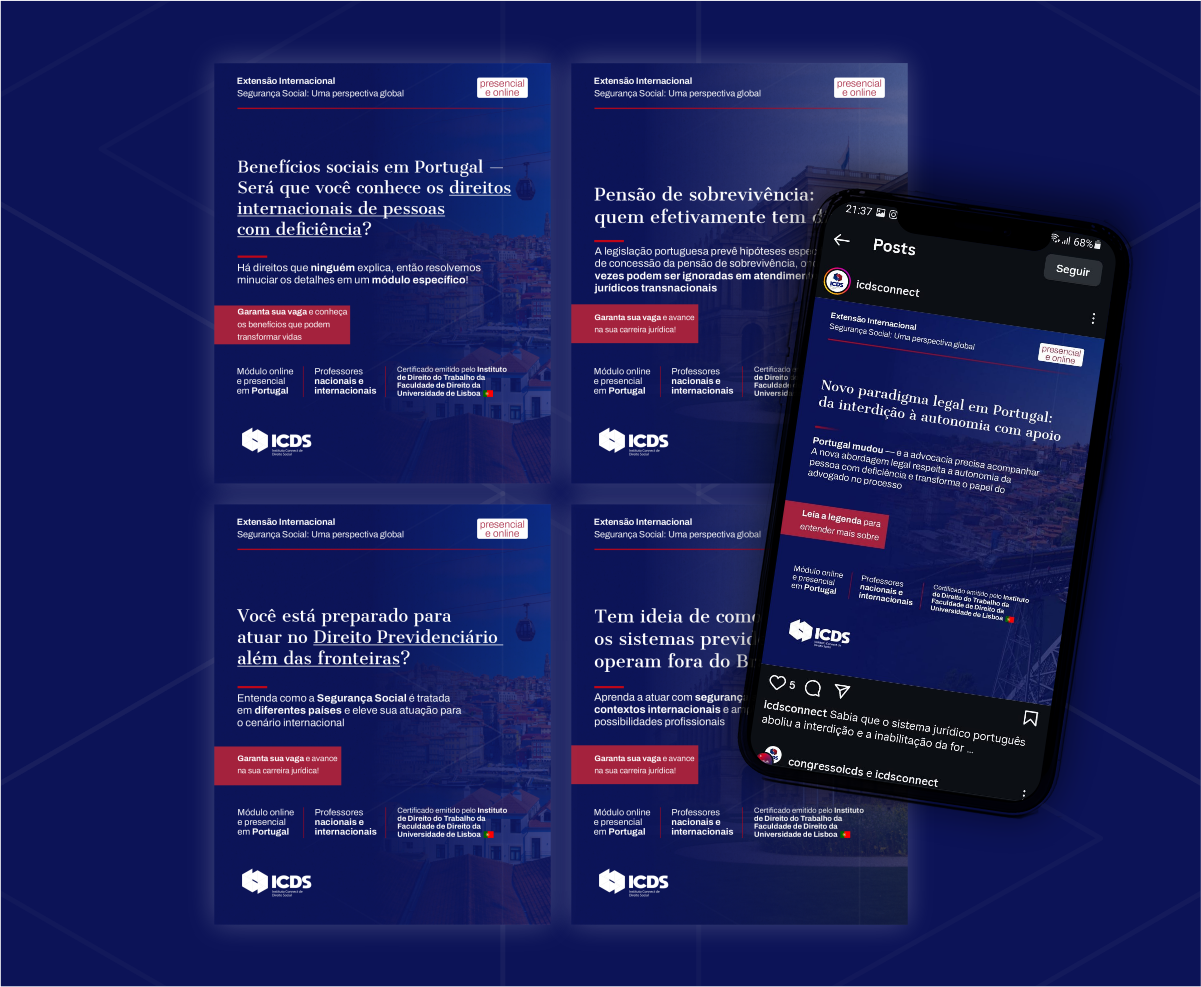 Trabalho de social media para as redes sociais da ICDS Connect